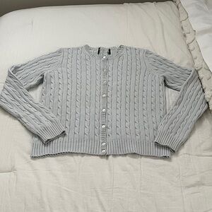 Eddie Bauer Light Blue Cardigan Sweater